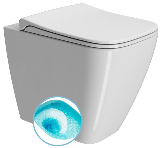 GSI NUBES WC mísa stojící, Swirlflush, 35x52cm, spodní/zadní odpad, bílá ExtraGlaze