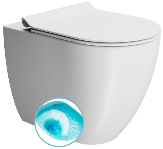 GSI PURA WC mísa stojící, Swirlflush, 36x55cm, spodní/zadní odpad, bílá dual-mat