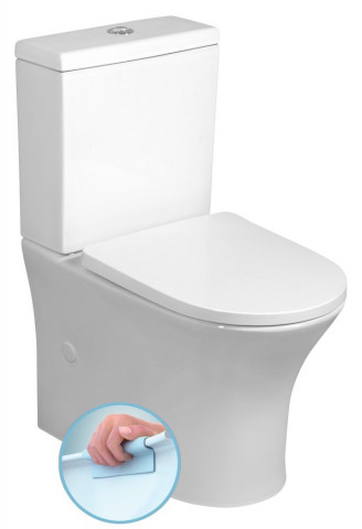 Bruckner LEON RIMLESS WC kombi mísa s nádržkou, spodní/zadní odpad, bílá