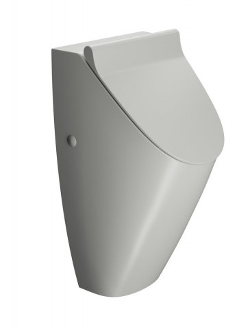GSI COMMUNITY urinál se zakrytým přívodem vody s otvory pro víko 31x65cm, cenere mat