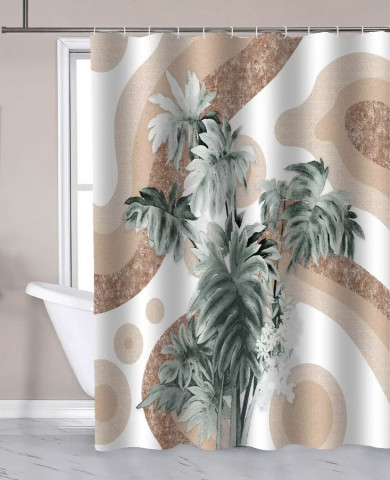 Aqualine Sprchový závěs 180x180cm, polyester, palma