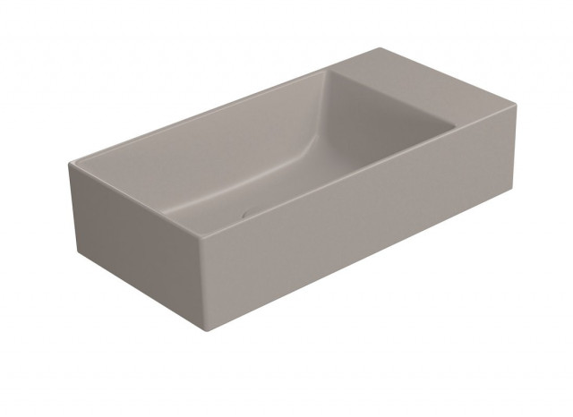 GSI KUBE X keramické umývátko 50x25cm, bez otvoru, pravé/levé, tortora mat