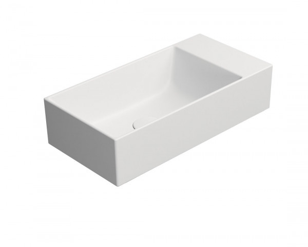 GSI KUBE X keramické umývátko 50x25cm, bez otvoru, pravé/levé, bílá mat