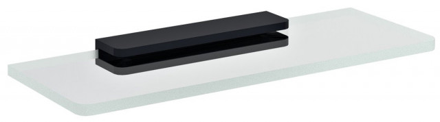 Sapho PIRENEI skleněná police 300mm, černá/čiré sklo