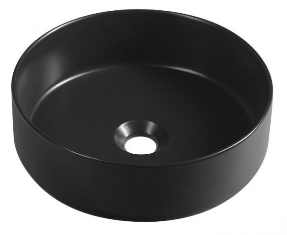 Isvea INFINITY ROUND keramické umyvadlo na desku, průměr 36cm, černá mat