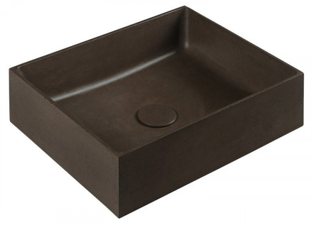 Sapho FORMIGO betonové umyvadlo na desku, 47,5x36,5cm, tmavě hnědá