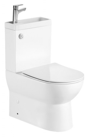 Aqualine JALTA HYGIE WC kombi s umývátkem, Rimless, spodní/zadní odpad, bílá