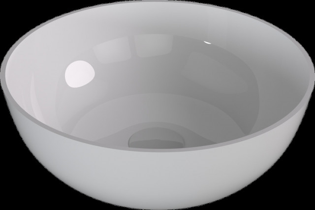 Polysan BANERA ROUND umyvadlo na desku, litý mramor, průměr 39cm, bílá