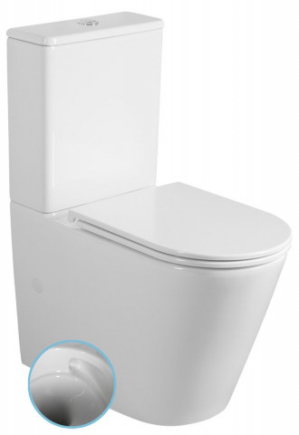 Sapho AVIS WC kombi, Vortex Rimless, spodní/zadní odpad, bílá