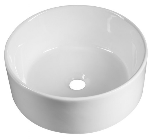 Aqualine Keramické umyvadlo na desku, Ø 40cm, bílá