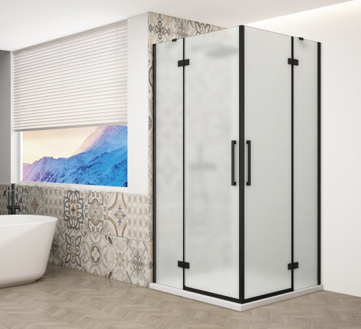 Gelco TRINITY BLACK obdélníkový sprchový kout 1200x1000mm, rohový vstup, matné sklo