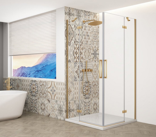 Gelco TRINITY GOLD MATT obdélníkový sprchový kout 1000x900mm, rohový vstup, čiré sklo