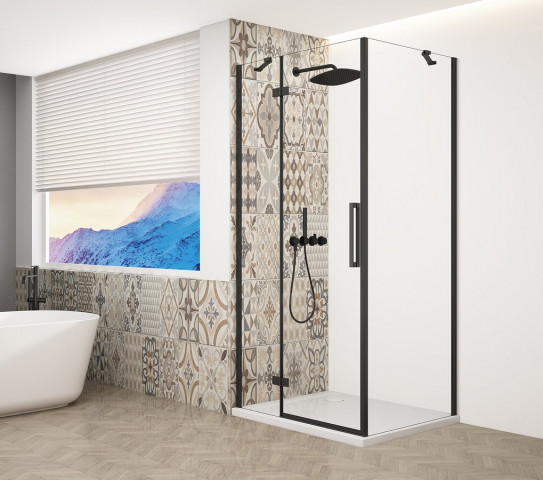 Gelco TRINITY BLACK čtvercový sprchový kout 1000x1000mm, čiré sklo, levé