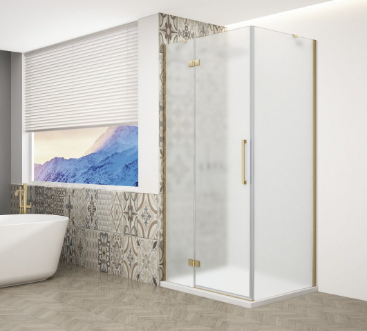 Gelco TRINITY GOLD MATT čtvercový sprchový kout 1000x1000mm, matné sklo, levé