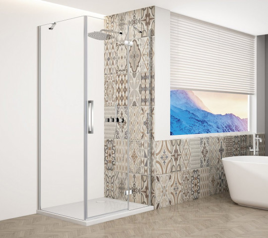 Gelco TRINITY CHROME čtvercový sprchový kout 800x800mm, čiré sklo, pravé