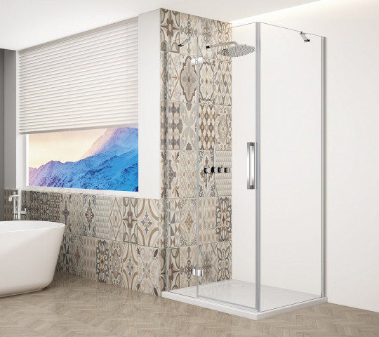 Gelco TRINITY CHROME čtvercový sprchový kout 900x900mm, čiré sklo, levé