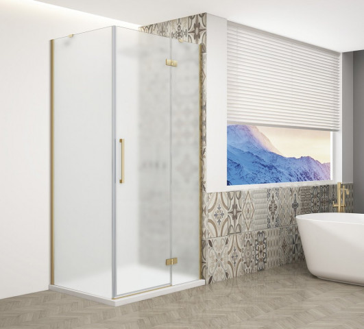 Gelco TRINITY GOLD MATT čtvercový sprchový kout 900x900mm, matné sklo, pravé