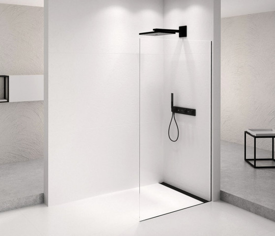 Polysan ARCHITEX BLACK MATT sprchová zástěna 1062mm, čiré sklo