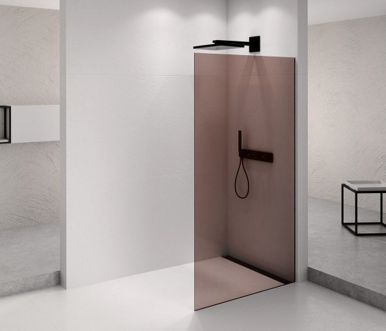 Polysan ARCHITEX BLACK MATT sprchová zástěna 662mm, sklo Marron