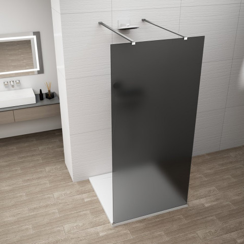 Polysan ESCA CHROME jednodílná sprchová zástěna do prostoru, kouřové matné sklo, 1300 mm