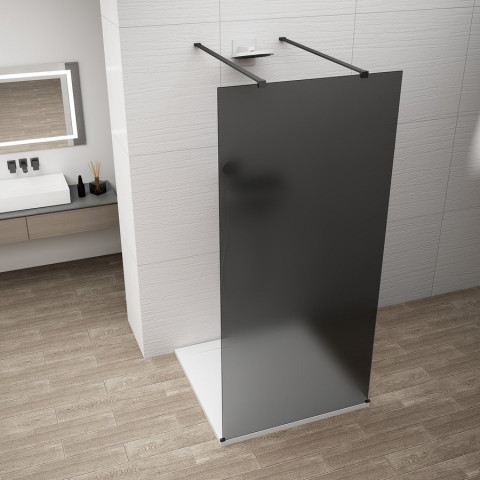 Polysan ESCA BLACK MATT jednodílná sprchová zástěna do prostoru, kouřové matné sklo, 1500 mm