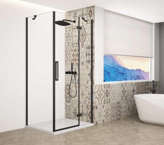 Gelco TRINITY BLACK obdélníkový sprchový kout 1200x800mm, čiré sklo, pravé