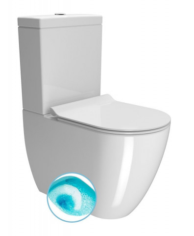 GSI PURA WC kombi, Swirlflush, spodní/zadní odpad, bílá ExtraGlaze