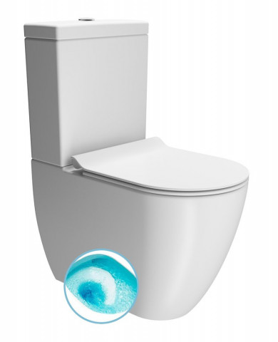 GSI PURA WC kombi, Swirlflush, spodní/zadní odpad, bílá dual-mat