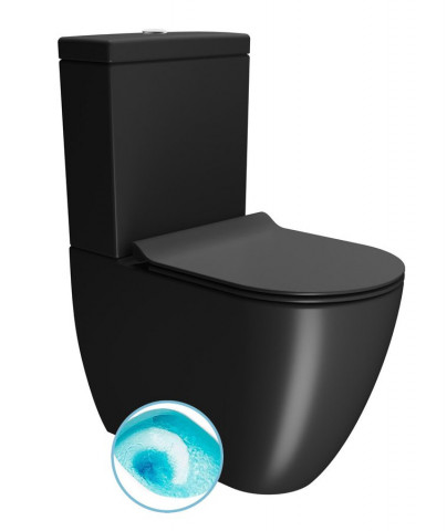 GSI PURA WC kombi, Swirlflush, spodní/zadní odpad, černá dual-mat