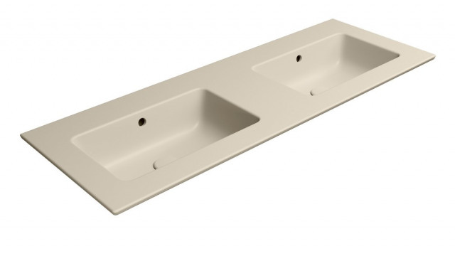 GSI PURA keramické dvojumyvadlo Slim 122x46cm, bez otvoru, creta mat