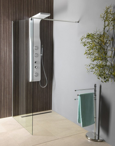 Aqualine WALK-IN zástěna jednodílná k instalaci na zeď, 1200x1900mm, sklo čiré