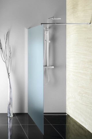 Aqualine WALK-IN zástěna jednodílná k instalaci na zeď, 1200x1900mm, sklo Brick