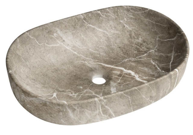 Sapho CALEO keramické umyvadlo na desku, 60x42cm, breccia mramor