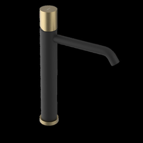 Sapho ULTRATAP stojánková umyvadlová baterie vysoká, prodloužená hubice, černá mat/zlato mat