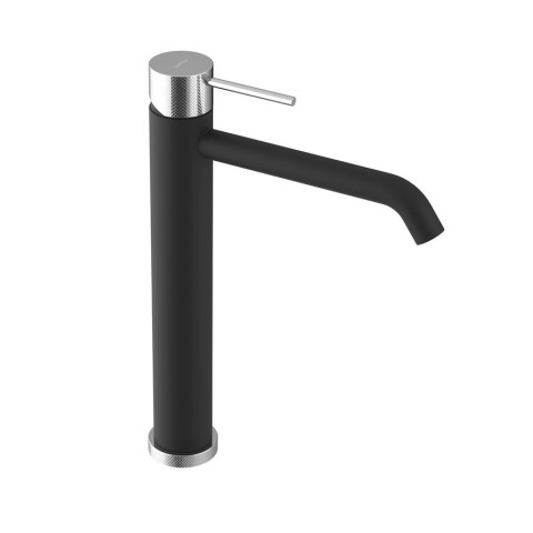 Sapho ULTRASAN stojánková umyvadlová baterie vysoká, prodloužená hubice, černá mat/chrom