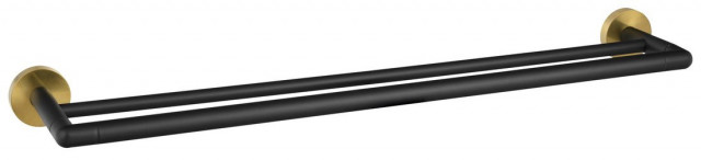 Sapho LARISSA dvojitý držák ručníků 600mm, černá/zlato mat