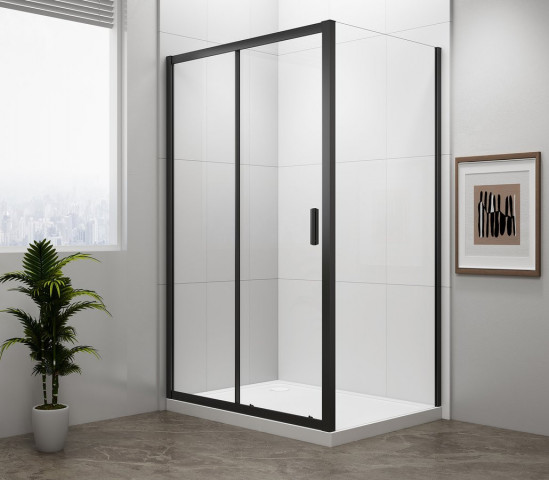 Polysan EASY BLACK obdélníkový sprchový kout 1400x700mm, čiré sklo L/P varianta