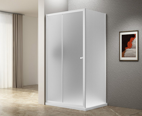 Aqualine UGGA obdélníkový sprchový kout 1200x800mm, sklo Brick, bílá