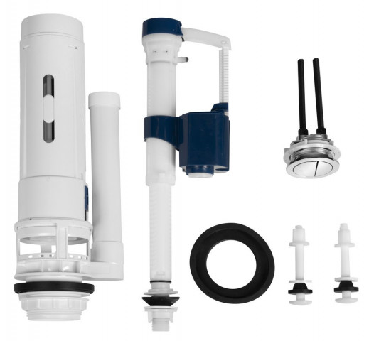 Sapho Splachovací souprava s DUAL tlačítkem 49 mm, spodní napouštění 1/2", chrom