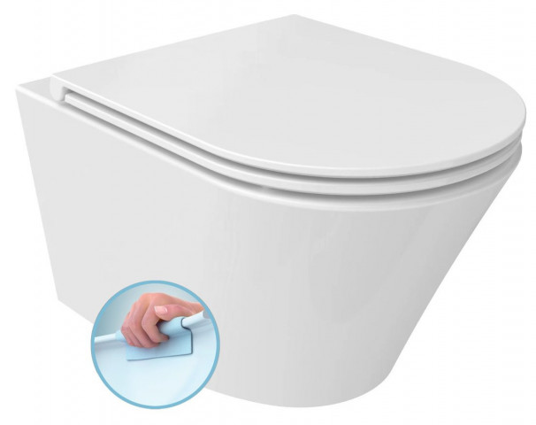 Sapho PACO SHORT závěsná WC mísa, Rimless, 36x47,5cm, bílá