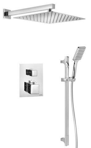 Sapho Podomítkový sprchový set s termostatickou baterií, box, 2 výstupy, chrom
