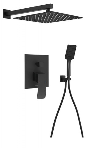 Sapho GINKO podomítkový sprchový set s pákovou baterií, 2 výstupy, černá mat