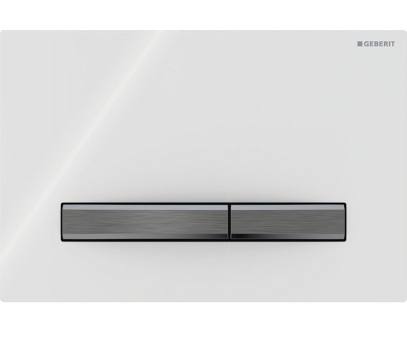 Geberit GEBERIT SIGMA50 ovládací tlačítko, bílé sklo/černý chrom
