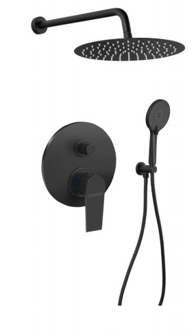 Sapho KAI podomítkový sprchový set s pákovou baterií, 2 výstupy, černá