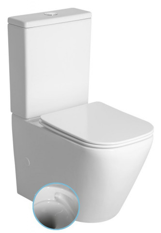 Sapho IMALA WC kombi, Vortex Rimless, spodní/zadní odpad, bílá