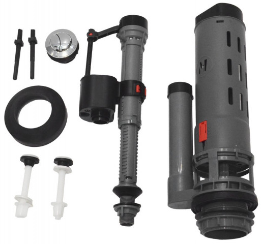 Aqualine Splachovací souprava s DUAL tlačítkem 49 mm, spodní napouštění 1/2", chrom