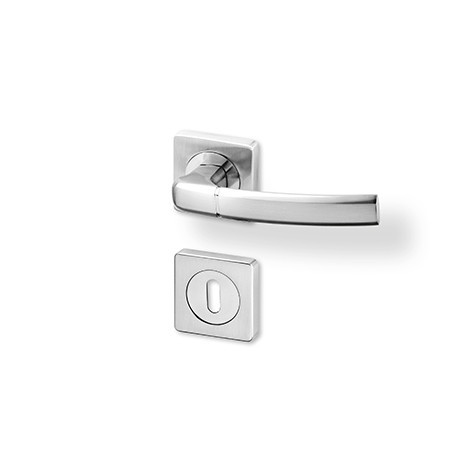 Dveřní kování - klika na dveře ACT Kiel rozetové na obyčejný klíč dekor nerez