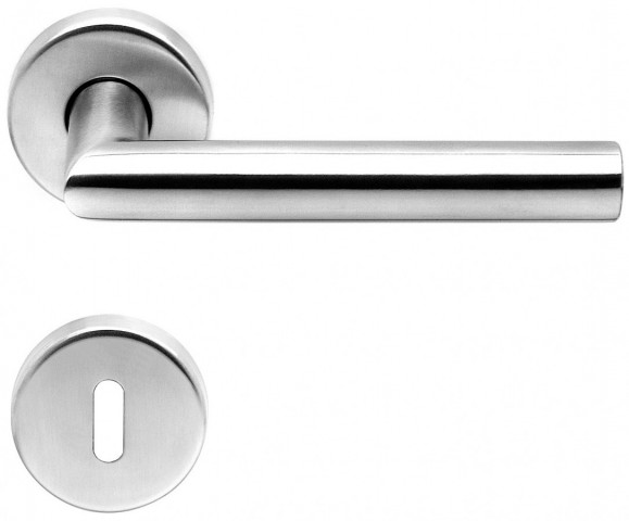 Dveřní Kování - klika na dveře Metro nerez rozetové - obyčejný klíč